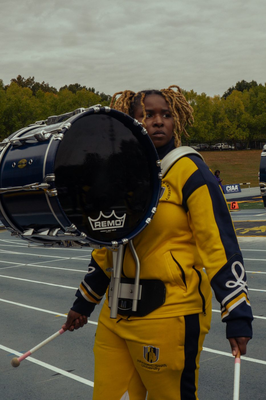 An IIOS bass drummer on the track