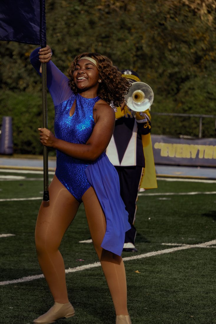 A dancer performing on the field
