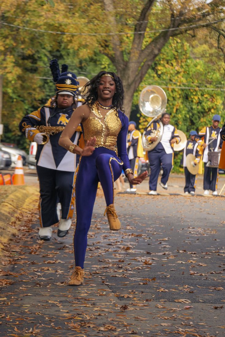 The dance team on the parade route
