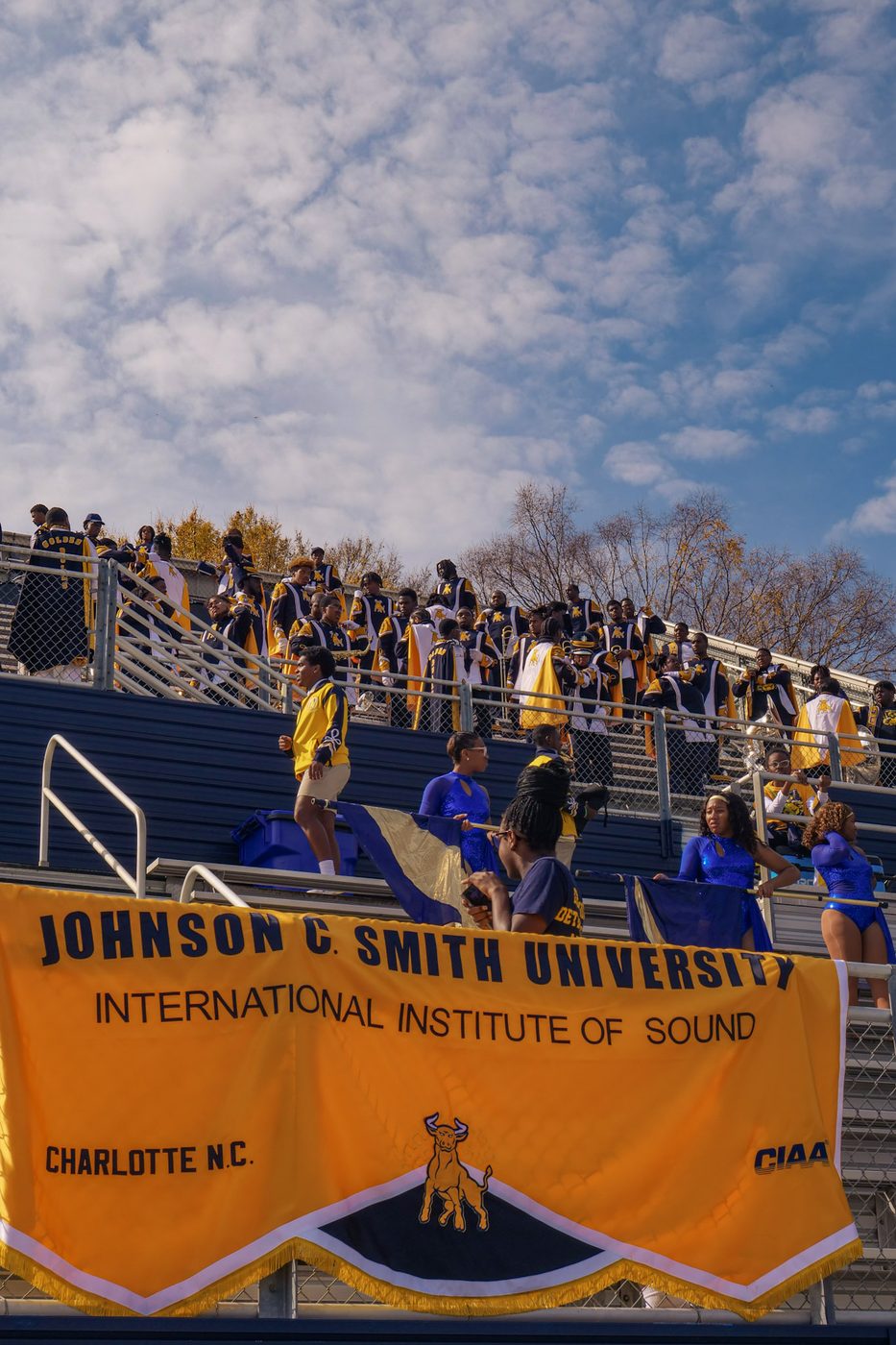 The IIOS banner in a packed stadium