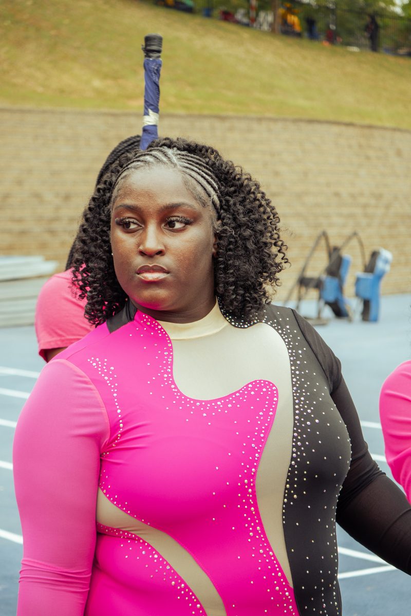 A majorette performing